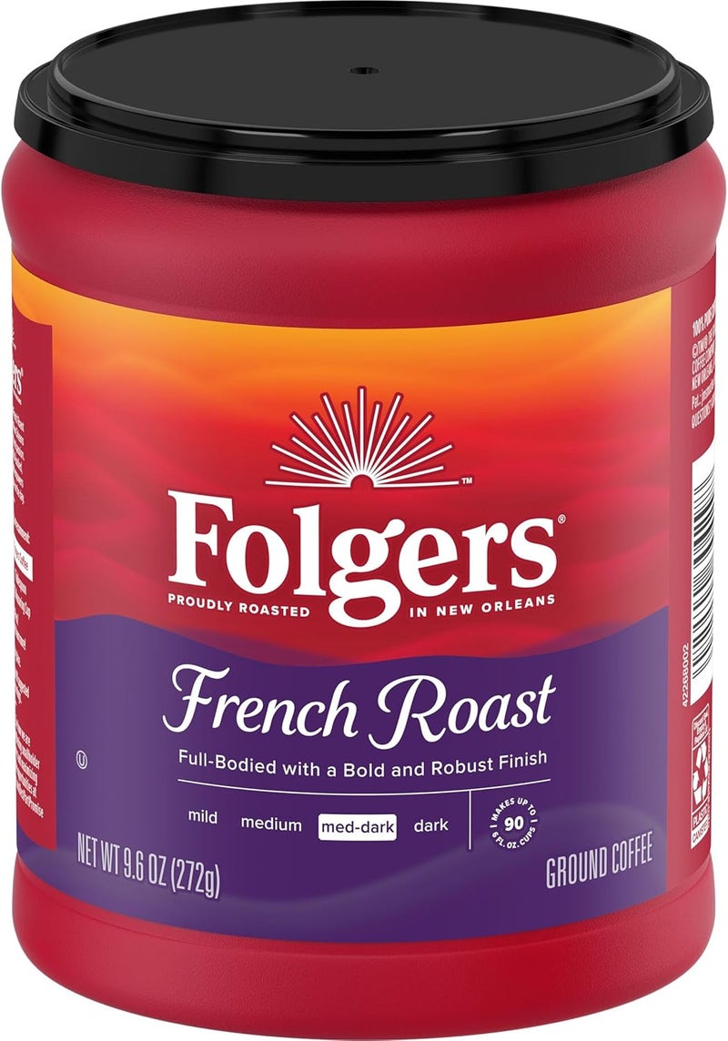 Folgers French Roast Medium Dark Roast Ground Coffee, 9.6 Ounces (Pack of 6) - Image 4
